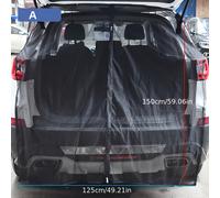 1pc Mosquitera UV para Guardabarros Traseros de Coche, Ventana de Malla Transpirable para Maletero y Puerta Trasera, Poliéster Negro, Sin Forro