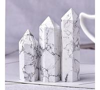 1PC Natural Blanco Turquesa Punto de cristal Curación Kallaite Energía Piedra Cristal Cuarzo Reiki Obelisco Decoración del hogar Pirámide-Blanco Turquesa_50-60mm