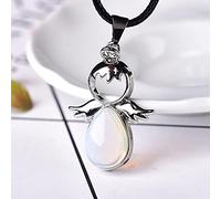 1PC Natural Crystal Amethyst Angel Pendant Mineral Jewelry Quartz Mineral Jewelry Couple Decoration Holiday Valentine's gift-Opal
