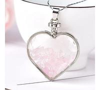 1PC Natural Crystal Glass Pendant Heart Ladies Stone Jewelry Rose Quartz Amethyst Mineral For Women Jewelry Couple Gift-Rose Quartz