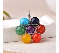 1PC Natural crystal pendant amethyst stone Seven Chakras Jewelry Colorful Necklace Souvenir For Women gift-1PC