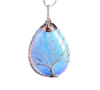 1PC Natural Crystal Rose Quartz Tree Of Life Amethyst Pendant Mineral Jewelry Couple Decoration DIY Gifts Accessories Women-Opal