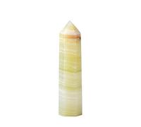 1pc Natural Light Yellow Afghan Jade Crystal Point Energy Healing Quartz Tower Wand Adorno para decoración del hogar Reiki Pyramid Gift-Natural Afghan jade_60-70mm