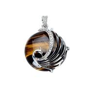 1pc Natural Stone Pendants for Necklace Woman Druzy Purple Crystal Chakras Opal Pendant Pendulum-Tiger eye Stone
