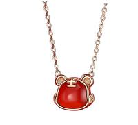 1pc Necklace Gold Cord Choker Accessories Chains Jade Aventurine Jewelry Gemstone Charms Tourmaline Bracelets Charm Bracelet Chic Neck Chain Clavicle Pendant S925 Silver Red
