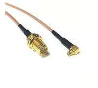 1PC nuevo SMA hembra Jack tuerca interruptor conector macho RG178 Cable 15CM 6" adaptador(MMCX Right Angle,30CM)