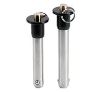 1pc Pasador de liberación rápida con bloqueo de cabeza esférica, pasador de liberación rápida con botón pulsador de acero inoxidable, Diámetro 20mm, Longitud de sujeción 65mm