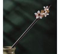 1pc Pasador de pelo de flores Estilo antiguo Palo de pelo de madera Soporte de cola de caballo Accesorios para mujeres