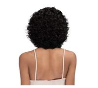 1pc Peluca negra sintética Pelo rizado Pequeño rizo Rosa Red Bob Natural Invisible for Mujer