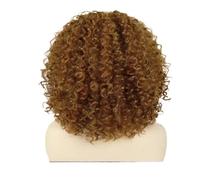 1pc peluca rizada sintética for las mujeres negras pelucas rubias destacadas Bob corto rizos esponjosos marrones