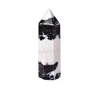 1pc Piedra natural Punto de cristal Cuarzo curativo Obelisco Cebra Varita de cuarzo Hermoso adorno para la decoración del hogar Pyramid Energy Stone-Natural Zebra Stone_60-70mm