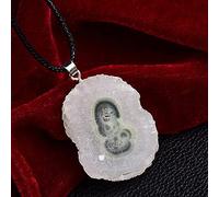 1pc Piedras naturales Flor Colgante Clúster de cristal Ágata Cornucopia Rebanada Colgante Collar de mineral original Colgante de agujero de cristal Regalo-Flor Colgante_8-15g