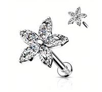 1pc Piercing de cartílago y con flor de CZ cortada de marquise | Piercing corporal | Regalo diario y para citas