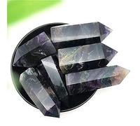 1pc preto natural colorido fluorita cuarzo pedra ponto torre cura varinha hexagonal pedras naturais e minerais-70-80mm