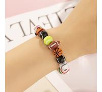 1pc Pulsera Deportiva de Snooker y Billar con Cuentas - Cuentas Acrílicas Vibrantes con Números (1-6) en Multicolor, para Fiestas, Uso Casual y Estilo para Todas