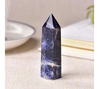 1pc Punto de cristal natural Piedra de sodalita Obelisco Adorno de varita de cuarzo azul para decoración del hogar Pirámide de piedra energética-Sodalita natural_60-70mm