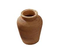 1pc Rattan Weaving Flower Vase Rural Styled Flower Basket Photo Prop (Brown)