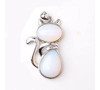 1PC Reiki Pietra Naturale Collane di Cristallo di Quarzo Rosa Pendenti Con Gemme E Perle per le Donne Della Ragazza Gli Amanti di Fascino Dei Monili di Modo Sveglio di Figura del Gatto regalo-Opal
