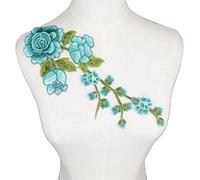 1pc Rosa bordado coser en parche flor parche pegatinas para ropa insignia coser tela apliques suministros 12 colores-estilo1 verde oscuro