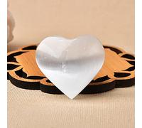 1pc Selenita natural en forma de corazón tallado a mano pulido amor piedra cristal recuerdo decoración del hogar regalo coleccionable