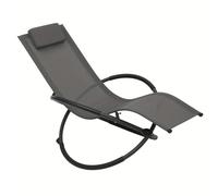 1pc Silla Mecedora Plegable para Exteriores de Resistencia con Cubierta Textil Transpirable y Respaldo Sólido - Reclinable Manual, para Jardín, - Capacidad de Adecuada para Uso en Piscina/Exteriores