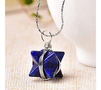 1PC Simple Natural Crystal Quartz Merkaba Pendant Stone Pendulum Necklace Women Jewelry Amulet Mineral Ornaments Gift-Lapis Lazuli