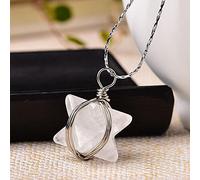 1PC Simple Natural Crystal Quartz Merkaba Pendant Stone Pendulum Necklace Women Jewelry Amulet Mineral Ornaments Gift-Clear Quartz
