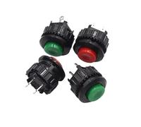 1PC Small round button Key switch DS-500 press open lockless self-reset hole 14mm green Controls Switches
