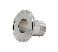 1pc SP1/4" 1/2" 3/4" 1" 1-1/4" 11/2" 2" SS 304 Acero inoxidable Sanitario Macho Roscado Virola Tubería Tri Abrazadera Adaptador DN15-50(DN40 Ferrule OD 50.5,SS304)