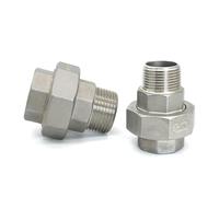 1pc Stainless Steel 304 BSPT 1/4" Male To Female Threaded Union Cast Live Connection Pipe Fitting
