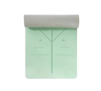 1pc Tapete de Fitness Antideslizante de TPE con Línea Guía Corporal, Tapete de Yoga de Color Sólido Ancho y