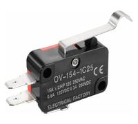 1PC V-15 V-151 V-152 V-153 V-154 V-155 V-156-1C25 Interruptor 16A 250VAC Interruptor de límite de recorrido momentáneo 1NO1NC Rodillo de palanca(V-154-1C25,1PCS)
