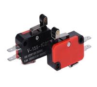 1PC V-15 V-151 V-152 V-153 V-154 V-155 V-156-1C25 Interruptor 16A 250VAC Interruptor de límite de recorrido momentáneo 1NO1NC Rodillo de palanca(V-155-1C25,5PCS)