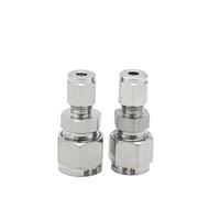 1PC Variable diameter 3~12mm Pipe OD Double Ferrule Tube Straight Compression Fitting Coupler SS Pipe Connector Stainless Steel 304(6mm to 10mm)
