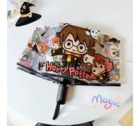 1pc WB Harry Potter Paraguas Plegable de Tres Secciones, Paraguas Plegable Transparente