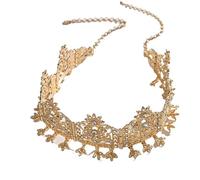 1pc Woman's Head Chain Gilded Bride Headdress Wedding Bride Hair Accessories Head Ornament para ocasiones especiales y festivales(Gold 1)