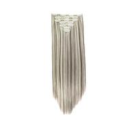 1pc Women's Synthetic Hair High Temperature Silk 22 Inches Straight Extensions Seven-piece Set Riveting Process Elastic(EX62-4H613)