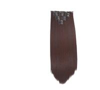 1pc Women's Synthetic Hair High Temperature Silk 22 Inches Straight Extensions Seven-piece Set Riveting Process Elastic(EX62-2m33)