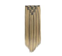 1pc Women's Synthetic Hair High Temperature Silk 22 Inches Straight Extensions Seven-piece Set Riveting Process Elastic(EX62-1BH27)