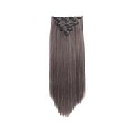 1pc Women's Synthetic Hair High Temperature Silk 22 Inches Straight Extensions Seven-piece Set Riveting Process Elastic(EX62-10-60)