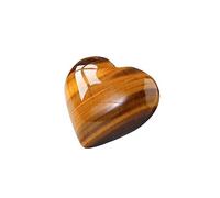 1PC Yellow Tiger Eye Crystal Love Heart Specimens Gemstone Collectibles Home Decoration Gift (Size : 6-7cm)