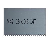 1PCS 1085-3350mm X 13mm M42 Bi-Metal Band Saw Blades. 8" 9" 10" 12" Bandsaw Blade Cutting Hardwood Metal(13x0.6mm 14Tpi,Length 1640mm)