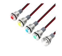 1pcs 10mm Waterproof IP67 Metal Light LED Indicator Wiring Signal Lamp 3V 6V 12V 24V 220V Red Green Yellow White Blue(BLUE220VACDC)