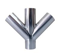 1pcs 19~108mm Pipe OD Butt Weld Branch Y-Shaped 4 Ways 304 Stainless Fitting Spliter (45mm)