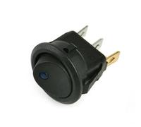 1pcs 20A 12V 220V Waterproof Rocker Switch LED Dot Light Car Boat Round ON/Off SPST Switch(Blue,220V) Controls Switches