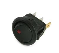 1pcs 20A 12V 220V Waterproof Rocker Switch LED Dot Light Car Boat Round ON/Off SPST Switch(Red,220V) Controls Switches
