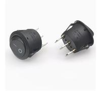 1pcs 20mm ON OFF Round Rocker Switch 6A/250VAC 10A 125VAC 2/3PIN Push Button Switch(Black 3P2T)