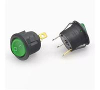 1pcs 20mm ON OFF Round Rocker Switch 6A/250VAC 10A 125VAC 2/3PIN Push Button Switch(Green light 3P2T)
