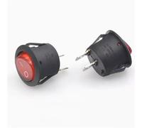 1pcs 20mm ON OFF Round Rocker Switch 6A/250VAC 10A 125VAC 2/3PIN Push Button Switch(Red 2P2T no light)