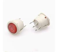 1pcs 20mm ON OFF Round Rocker Switch 6A/250VAC 10A 125VAC 2/3PIN Push Button Switch(White redlight 3P3T)